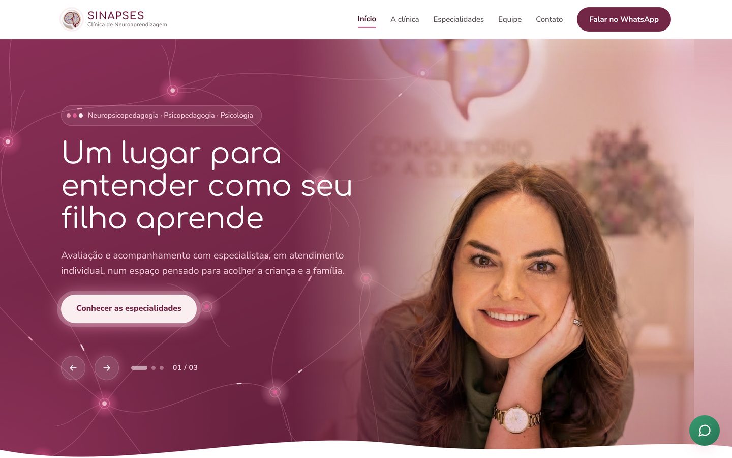 Site da Sinapses no computador